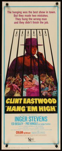 5m030 HANG 'EM HIGH insert '68 Clint Eastwood, they hung the wrong man, cool art by Kossin!