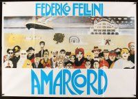 5m075 AMARCORD horizontal Italian 1p R80s Federico Fellini classic comedy, art by Juliano Geleng!