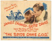 5m233 BRIDE CAME C.O.D. TC '41 great close up image of James Cagney kissing Bette Davis, classic!