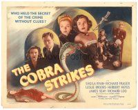 5m237 COBRA STRIKES TC '48 who held the secret of the crime without clues, cool film noir art!