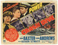5m240 CRASH DIVE TC '43 sailors Tyrone Power & Dana Andrews on submarine, Anne Baxter, WWII