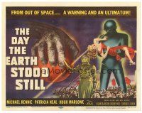 5m245 DAY THE EARTH STOOD STILL TC '51 Robert Wise, classic art of Gort holding Patricia Neal!