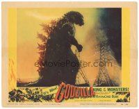 5m333 GODZILLA KING OF THE MONSTERS LC #8 '56 cool close up of Gojira destroying power lines!