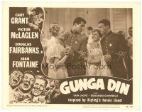 5m335 GUNGA DIN LC #7 R49 close up of Cary Grant, Douglas Fairbanks Jr. & Joan Fontaine at dance!