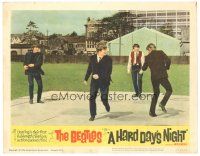 5m336 HARD DAY'S NIGHT LC #2 '64 great image of all four Beatles clowning around outdoors!