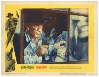 5m337 HIGH NOON LC #3 '52 best close up of Gary Cooper with gun looking through broken window!
