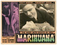 5m359 MARIHUANA LC '35 Dwain Esper, weed with roots in Hell, great close up of drugged couple!