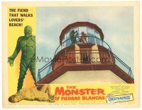 5m361 MONSTER OF PIEDRAS BLANCAS LC #3 '59 great image of man with monster on top of lighthouse!