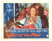 5m368 OUT OF THE PAST LC #2 R53 great close up of sexy Jane Greer in bed, Jacques Tourneur!