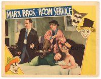 5m386 ROOM SERVICE LC '38 Groucho, Chico & Harpo Marx with Frank Albertson, Hirschfeld border art!