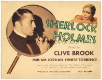 5m279 SHERLOCK HOLMES TC '32 wonderful c/u of detective Clive Brook with pipe in magnifying glass!