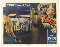 5m401 T-MEN LC #6 '47 Anthony Mann, injured Treasury agent Dennis O'Keefe in shootout w/ bad guy!