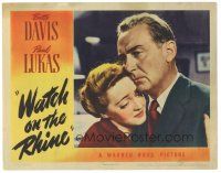 5m403 WATCH ON THE RHINE LC '43 close up of Bette Davis & Paul Lukas holding each other!