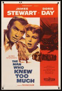 5m161 MAN WHO KNEW TOO MUCH 1sh '56 James Stewart & Doris Day, directed by Alfred Hitchcock!