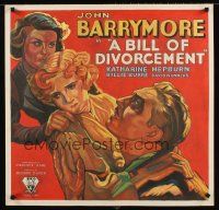 5m034 BILL OF DIVORCEMENT 27x28 original art '32 John Barrymore & Katharine Hepburn in her 1st!