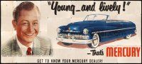 5m003 MERCURY billboard poster '50 movie star Robert Young says this car is young and lively!