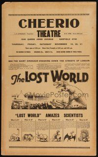 5m035 LOST WORLD local theater WC '25 Willis O'Brien, Sir Arthur Conan Doyle, great dinosaur images