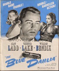 5m167 BLUE DAHLIA pressbook '46 Alan Ladd, sexy Veronica Lake, William Bendix, classic film noir!