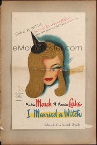 5m061 I MARRIED A WITCH pressbook + supplement '42 special tipped in cover w/ sexy Veronica Lake!