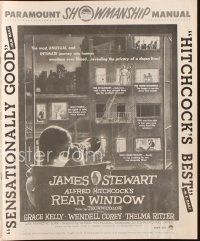 5m067 REAR WINDOW pressbook '54 Alfred Hitchcock, voyeur Jimmy Stewart & pretty Grace Kelly!