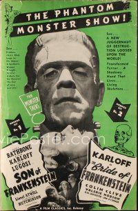 5m068 SON OF FRANKENSTEIN/BRIDE OF FRANKENSTEIN pressbook '48 Boris Karloff as the monster!