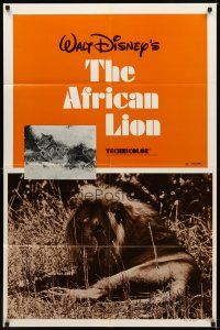 5p020 AFRICAN LION 1sh R72 Walt Disney's most amazing True-Life adventure feature!