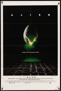 5p026 ALIEN 1sh '79 Ridley Scott outer space sci-fi monster classic, cool hatching egg image!