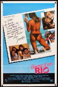 5p091 BLAME IT ON RIO 1sh '84 Demi Moore, Michael Caine, super sexy postcard image!