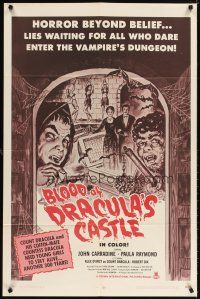 5p094 BLOOD OF DRACULA'S CASTLE 1sh '69 Al Adamson directed vampire horror, John Carradine!