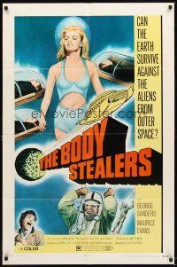 5p099 BODY STEALERS 1sh '70 great image of sexy Lorna Wilde, the beautiful face from outer space!