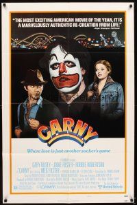 5p130 CARNY style B 1sh '80 Jodie Foster, Robbie Robertson, Gary Busey in carnival clown make up!