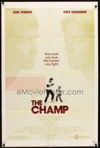 5p142 CHAMP 1sh '79 great image of Jon Voight boxing with Ricky Schroder, Faye Dunaway!
