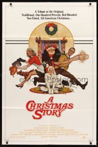 5p152 CHRISTMAS STORY 1sh '83 best classic Christmas movie, great art by Robert Tanenbaum!