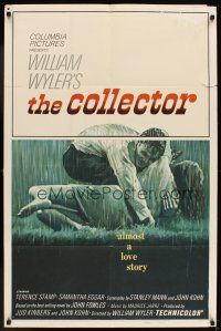 5p158 COLLECTOR 1sh '65 art of Terence Stamp & Samantha Eggar, William Wyler directed!