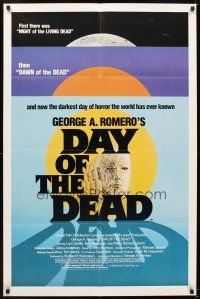5p190 DAY OF THE DEAD 1sh '85 George Romero's Night of the Living Dead zombie horror sequel!