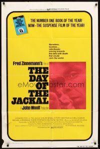 5p191 DAY OF THE JACKAL 1sh '73 Fred Zinnemann assassination classic, master killer Edward Fox!