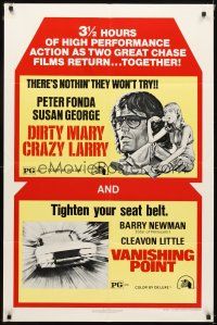 5p216 DIRTY MARY CRAZY LARRY/VANISHING POINT 1sh '75 Peter Fonda, Barry Newman, Susan George!