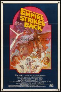 5p260 EMPIRE STRIKES BACK 1sh R82 George Lucas sci-fi classic, cool artwork by Tom Jung!
