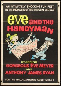 5p279 EVE & THE HANDYMAN 1sh '61 Russ Meyer directs gorgeous wife Eve Meyer!
