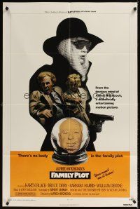 5p292 FAMILY PLOT 1sh '76 from the mind of devious Alfred Hitchcock, Karen Black, Bruce Dern!