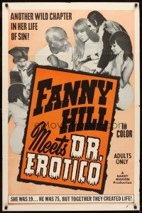 5p295 FANNY HILL MEETS DR EROTICO 1sh '67 Barry Mahon directed, sexy Sue Evans in title role!