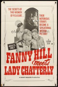 5p296 FANNY HILL MEETS LADY CHATTERLEY 1sh '67 Barry Mahon, sexy topless Susan Evans in title role