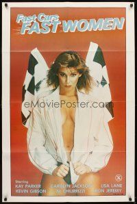 5p304 FAST CARS FAST WOMEN 1sh '81 sexy girl wearing racing jacket, Ron Jeremy, x-rated!