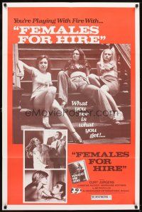 5p310 FEMALES FOR HIRE 1sh '76 you're playing with fire, sexy prostitutes on steps!