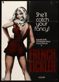 5p351 FRENCH TICKLER 1sh '77 artwork of sexy Isabelle Griffi, she'll catch your fancy!