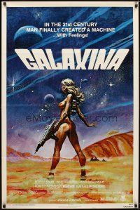 5p366 GALAXINA style A 1sh '80 great sci-fi art of sexy Dorothy Stratten by Robert Tanenbaum!