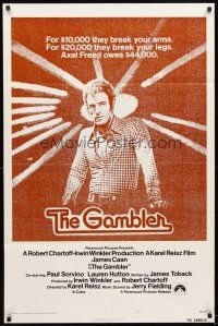 5p371 GAMBLER style B 1sh '74 James Caan is a degenerate gambler who owes the mob $44,000!