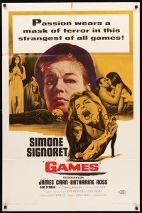 5p375 GAMES 1sh '67 Simone Signoret, Katharine Ross, passion wears a mask of terror!