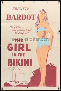 5p394 GIRL IN THE BIKINI 1sh R60s silkscreen art of full-length Brigitte Bardot in skimpy swimsuit
