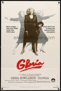 5p405 GLORIA 1sh '80 John Cassavetes directed, cool images of Gena Rowlands!